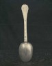 Silver flat stem spoon (trifid end): Made by John Audrey and hallmarked in Exeter 1705.