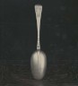 Silver rat tail spoon: Made by Peter Elliott of Dartmouth, and hallmarked in Exeter in 1731